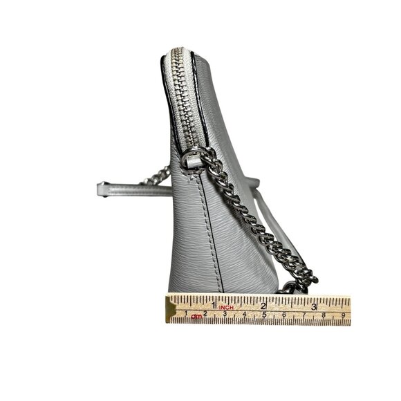 DKNY Silver Crossbody Bag With Chain Strap & Adjustable Leather Strap - Picture 14 of 14